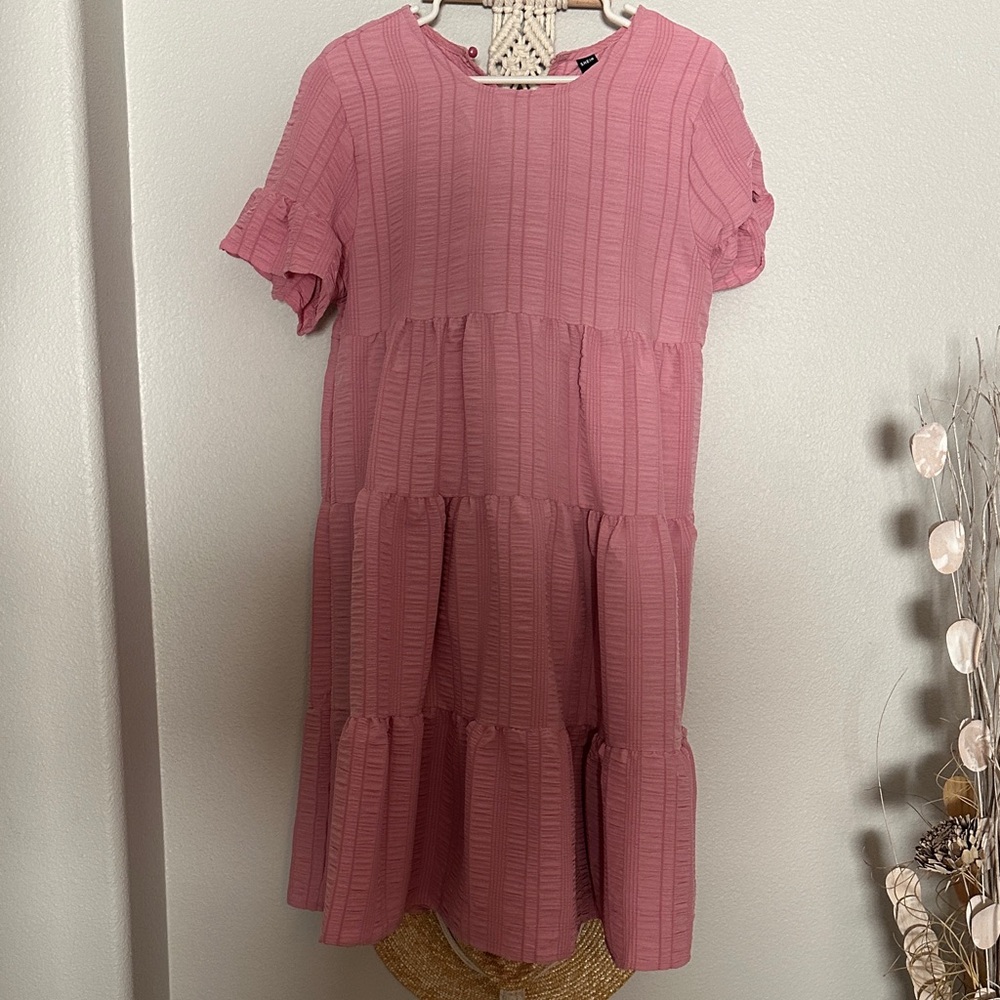 SHEIN Pink Tiered Dress